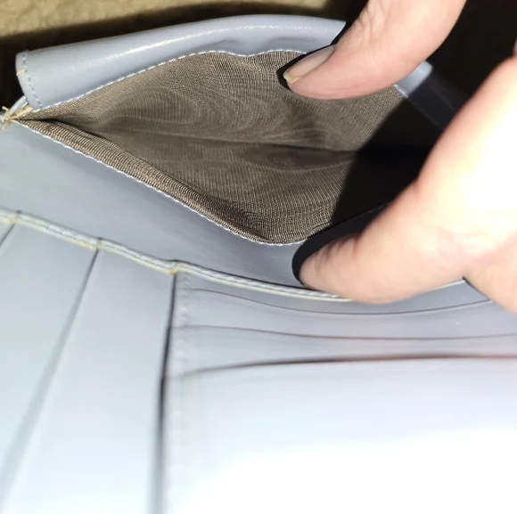 Prada Compact Wallet. Light Blue Soft Italian Leather EUC